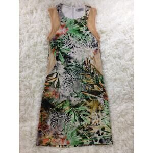 Unique print summer dress with sheer detail